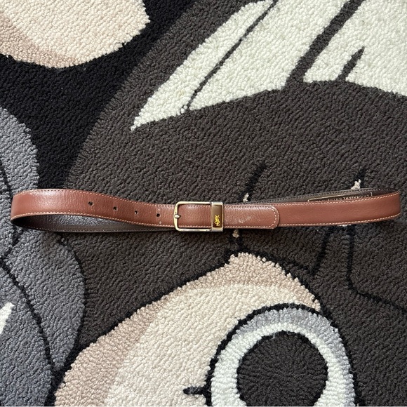 Vintage Yves Saint Laurent YSL Logo Belt Brown - Vintage Greece - Picture 1 of 7